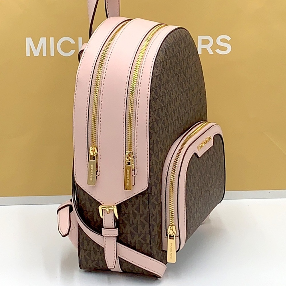 MICHAEL KORS JAYCEE MEDIUM ZIP POCKET BACKPACK POWDER BLUSH MULTI COLOR - Picture 6 of 16